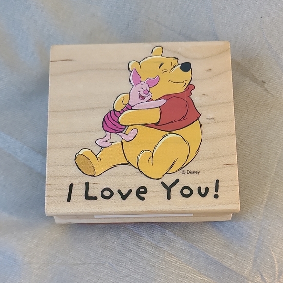 Disney Vintage All Night Media Winnie the Pooh & Piglet Rubber Stamp - Picture 1 of 4